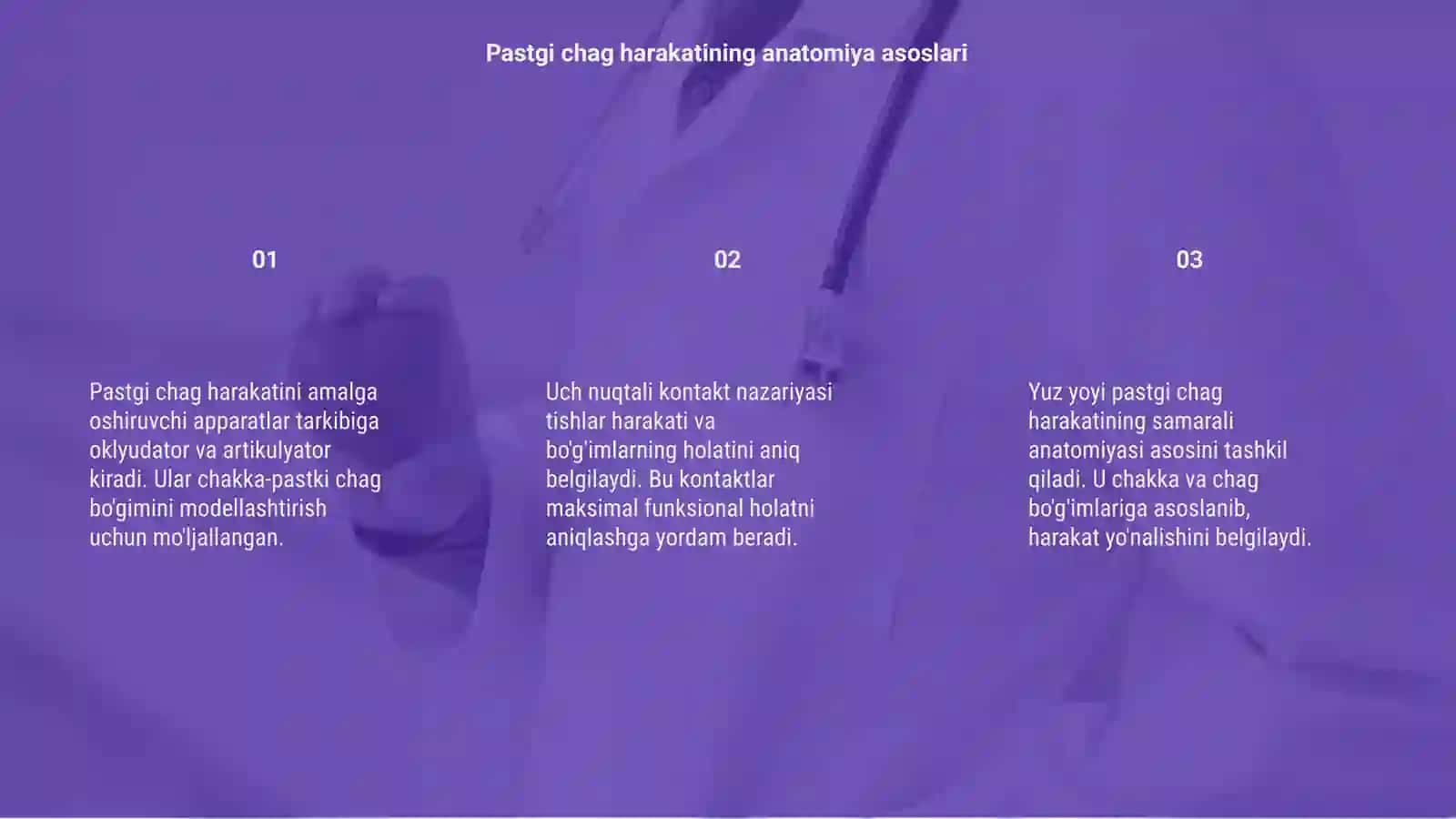 Pastgi chag harakatini amalga oshiruvchi apparatlar 3