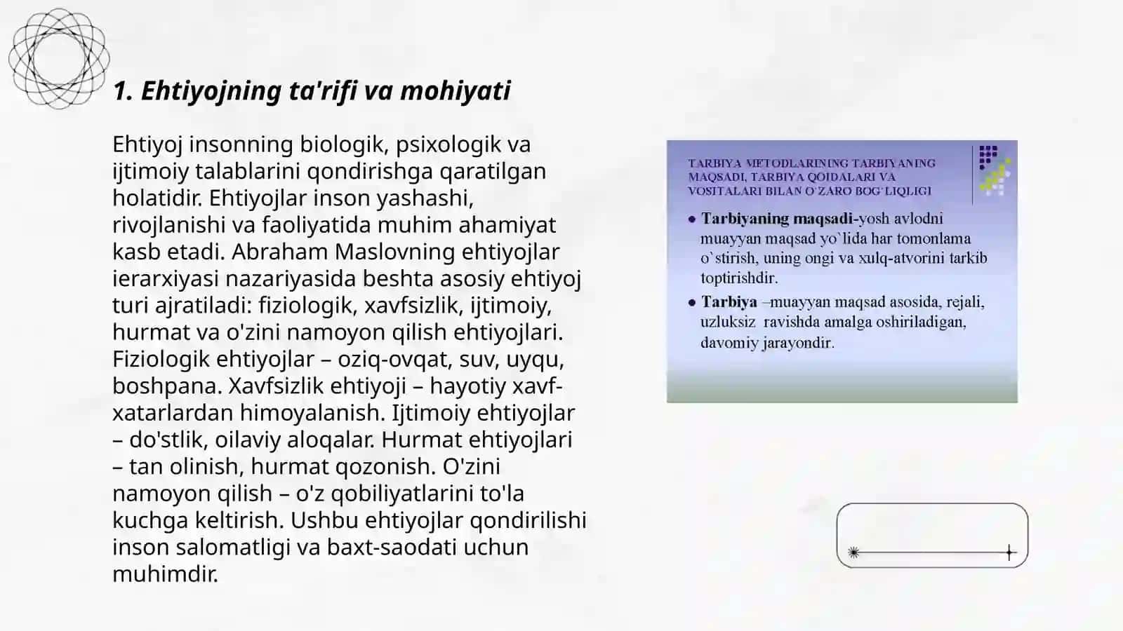 Psixologiya fanidan. Ehtiyoj va uning turlari 3