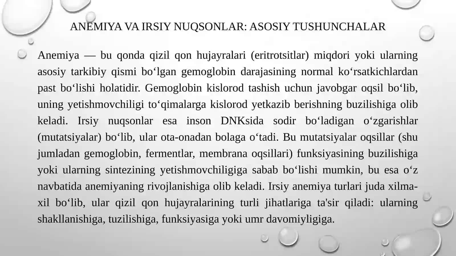 Irsiy nuqsonlarning anemiya rivojlanishiga ta'siri 3
