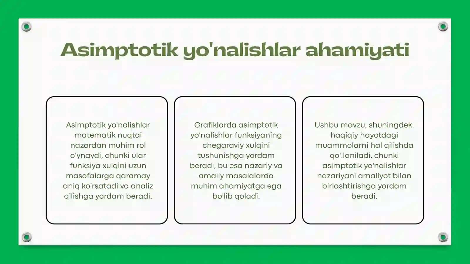 Asimptotik Yo'nalishlar 3