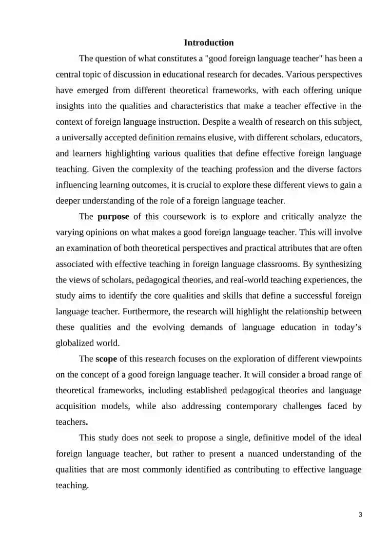 THE VIEWS ON THE CONCEPT OF A GOOD FOREIGN LANGUAGE TEACHER 3