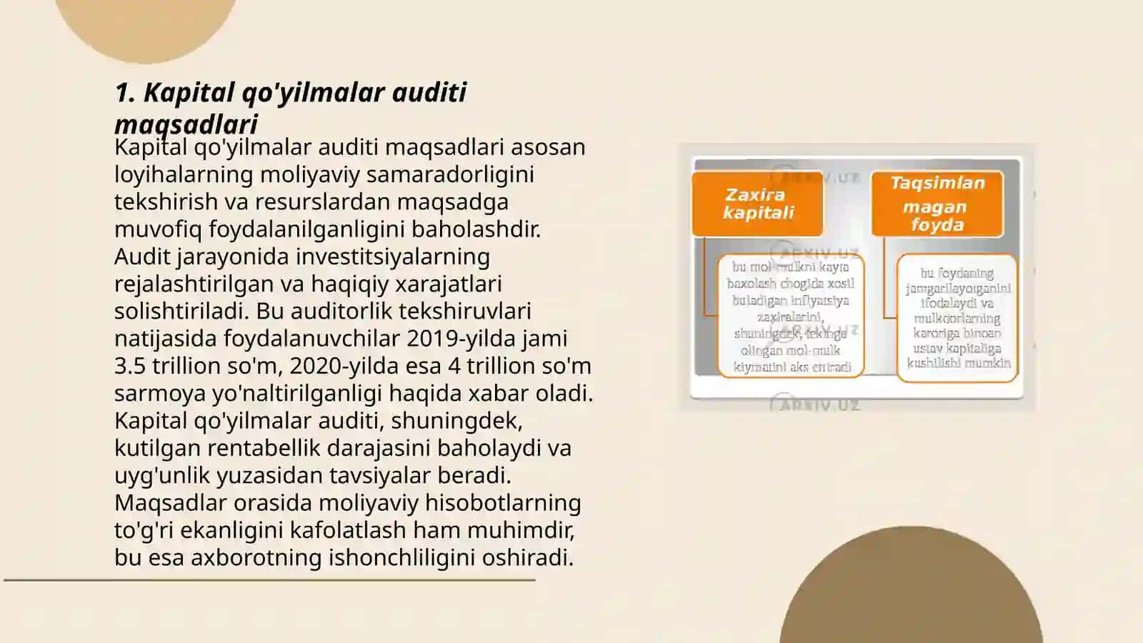 Kapital qо‘yilmalar auditininig axbоrоt manbalari va vazifalari 3