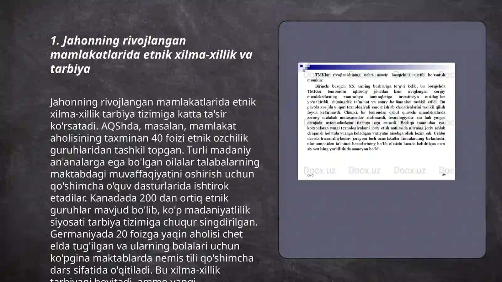 Jahonning rivojlangan mamlakatlarida tarbiyaviy jarayonlarning etnik xususiyatlari 3
