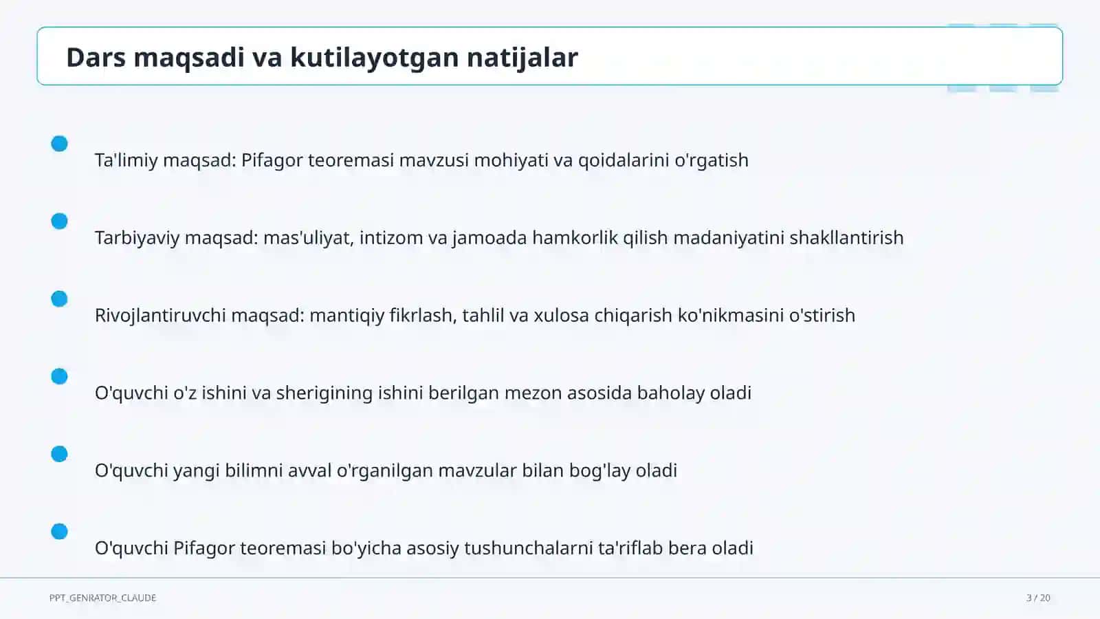 Pifagor teoremasi (8-sinf) 3
