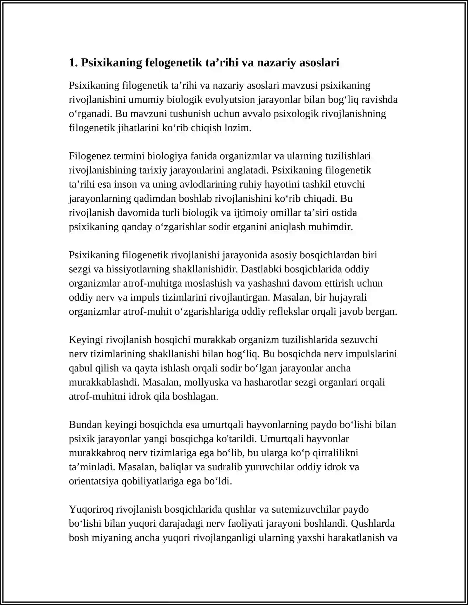PSIXIKANING FELOGENETIK TARAQQIYOTI 3