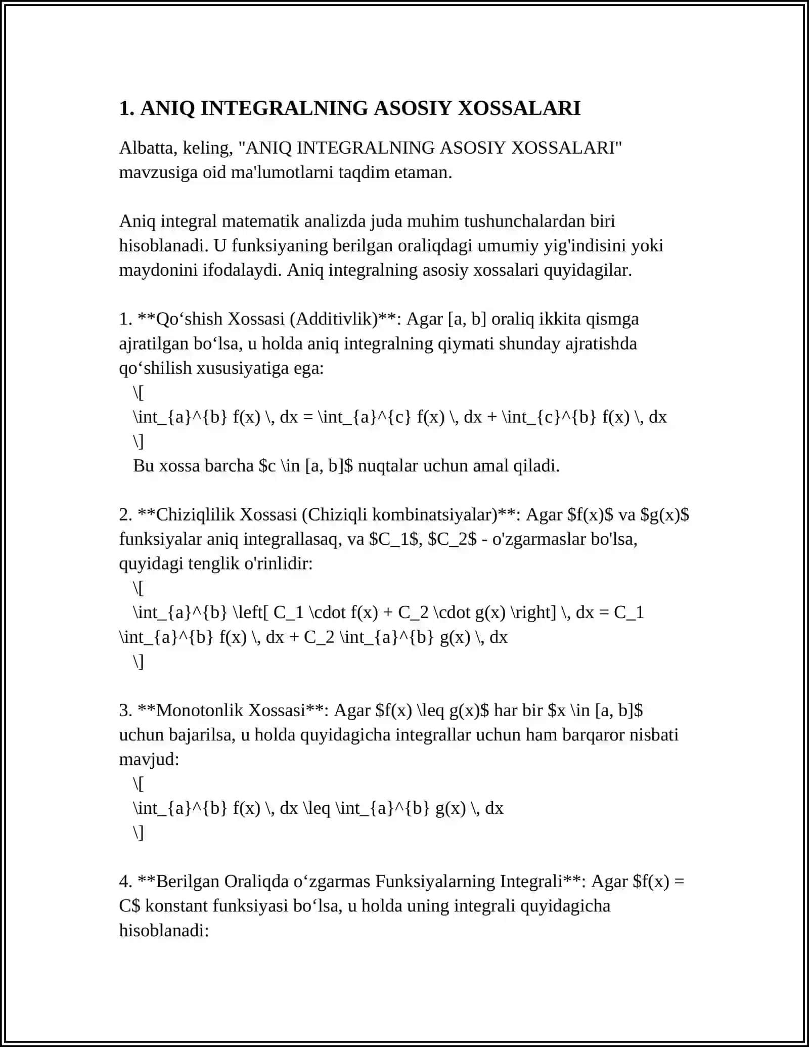 ANIQ INTEGRALNING ASOSIY XOSSALARI 3