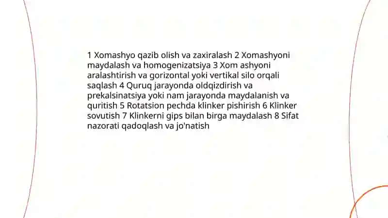 Porland sement ishlab chiqorish usullari 3