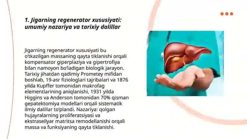 Jigarning regenerator va kompensator xususiyati 3