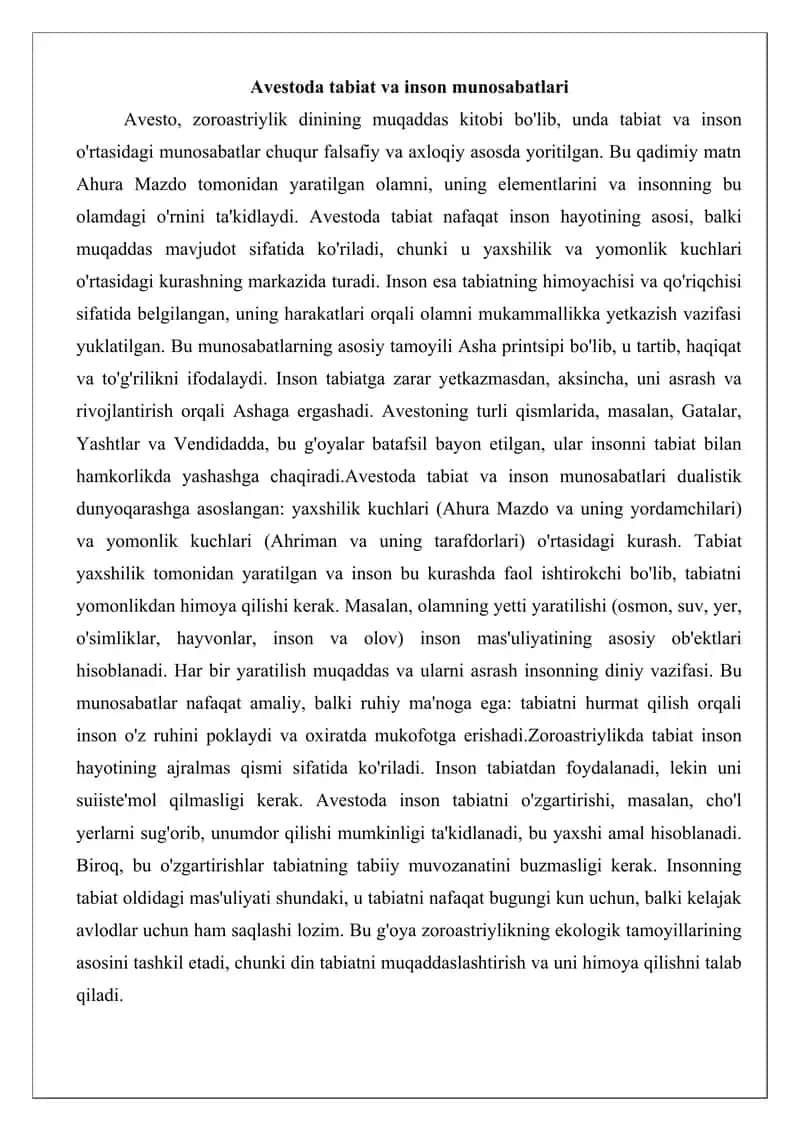 Avestoda ekologiya masalalari 3