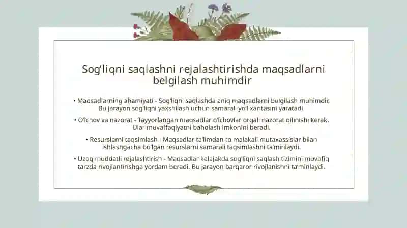 Sog‘liqni saqlashni rejalashtirish asoslari 3