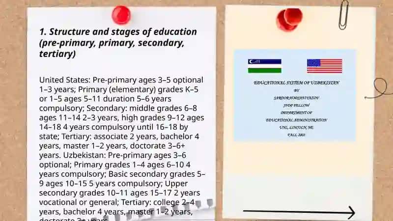Compare Educational systems of the USA and Uzbekistan 3