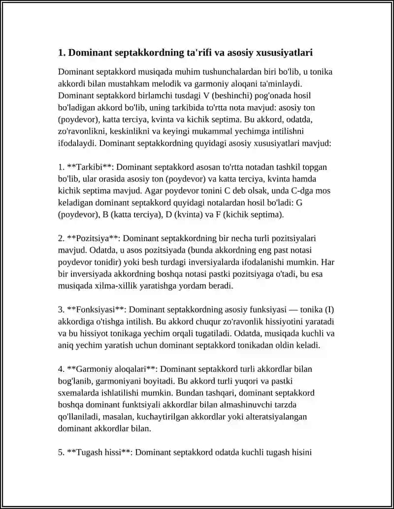 Dominant septakkord haqida 3