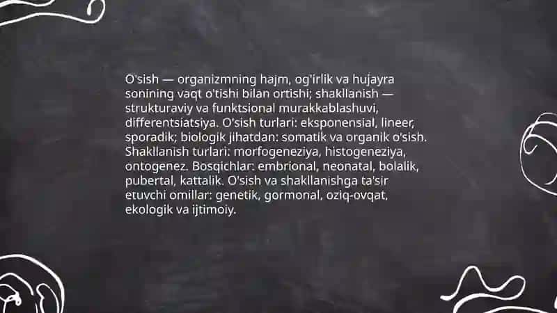 O'sish va shakllanish jarayonlari 3