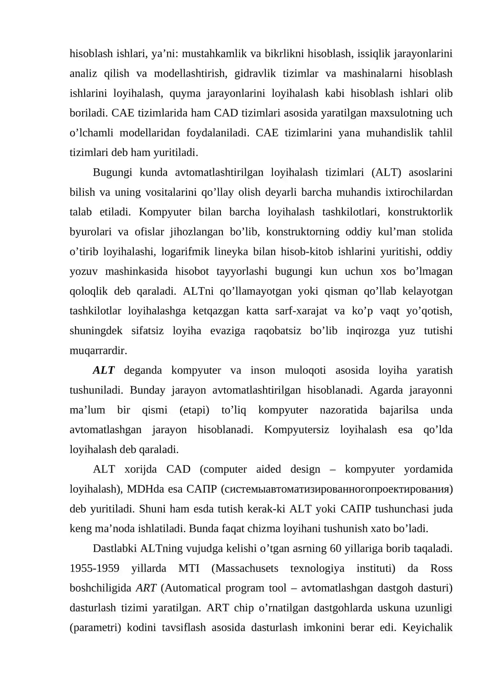 Avtomatlashtirilgan loyihalash tizimlari (alt) haqida tushuncha 3
