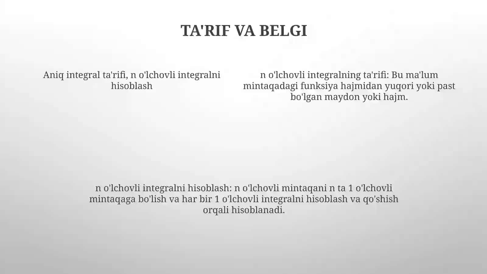 Ko'p o'lchovli Integralni Hisoblash 3