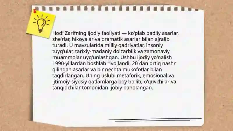 Hodi Zarif ijodiy faoliyati 3