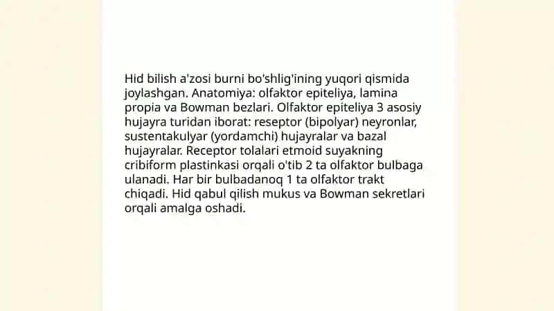 Hid bilish a'zosining anatomiyasi 3