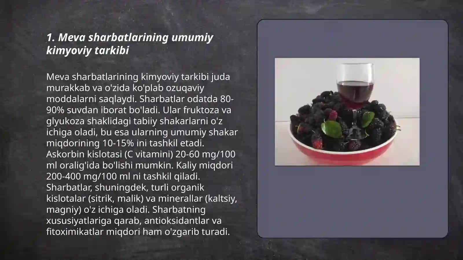 Meva sharbatlarining kimyoviy tarkibi 3