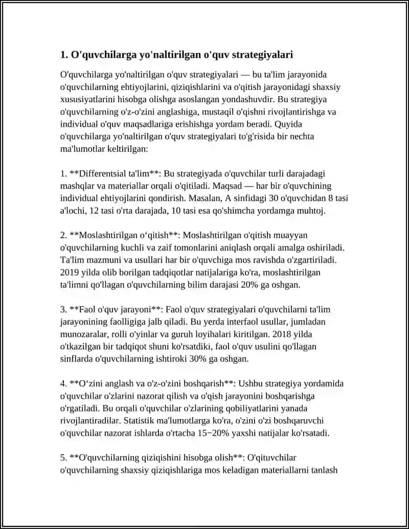 O'quvchilarga yo'naltirilgan o'quv strategiyalari 3