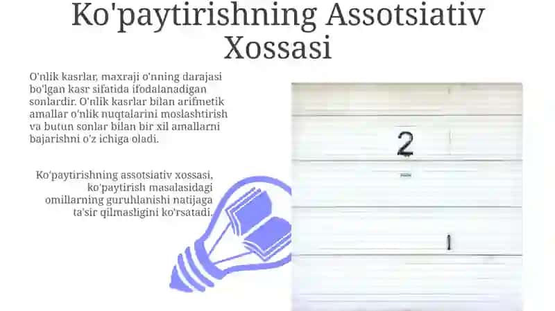 Ko'paytirishning Assotsiativ Xossasi 3