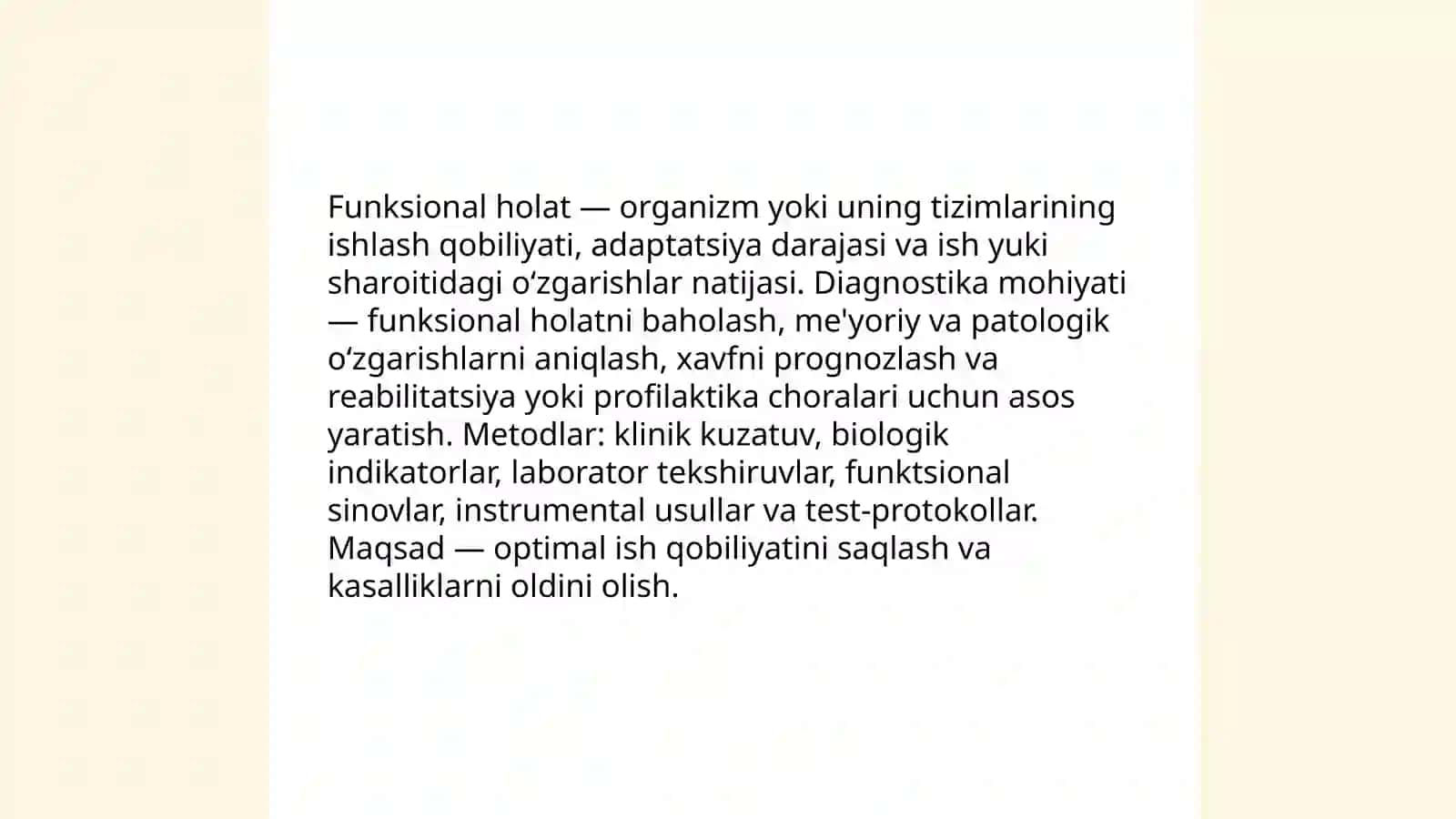 Funksional holatlar diagnostikasi 3