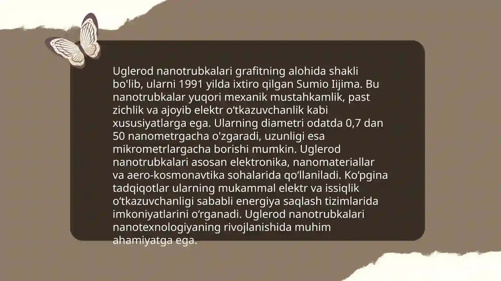 Uglerod nanotrubkalari va boshqalar 3
