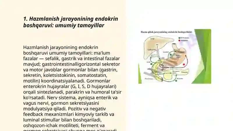 Hazmlanish jarayonining endokrin boshqariluvi 3