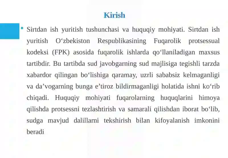 SIRTDAN ISH YURITISH 3