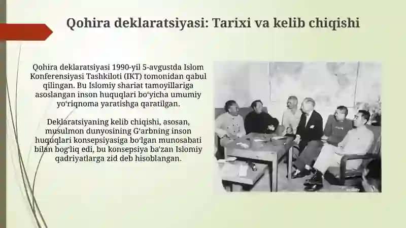 Qohira deklaratsiyasi tarixi va mazmuni 3