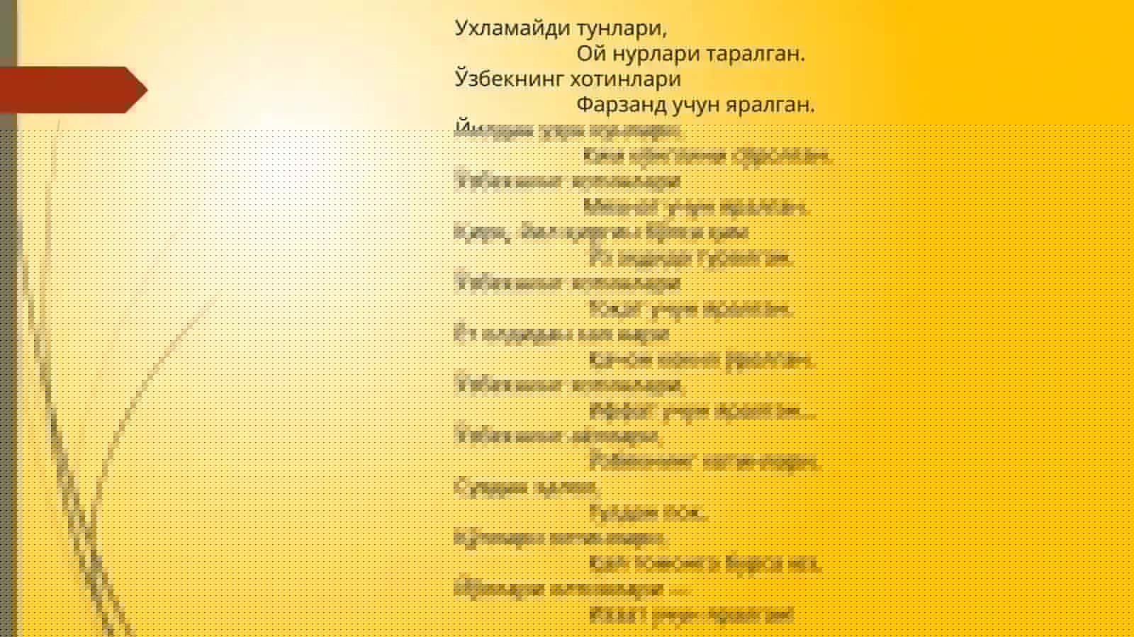 O’ZBEKNING AYOLLARI 3