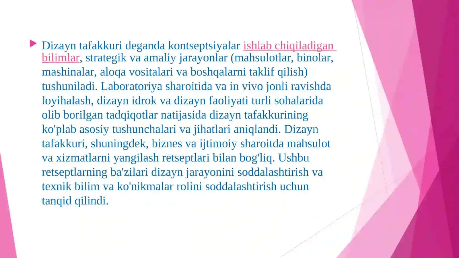 Dizayn fikrlashning mohiyati va ahamiyati 3
