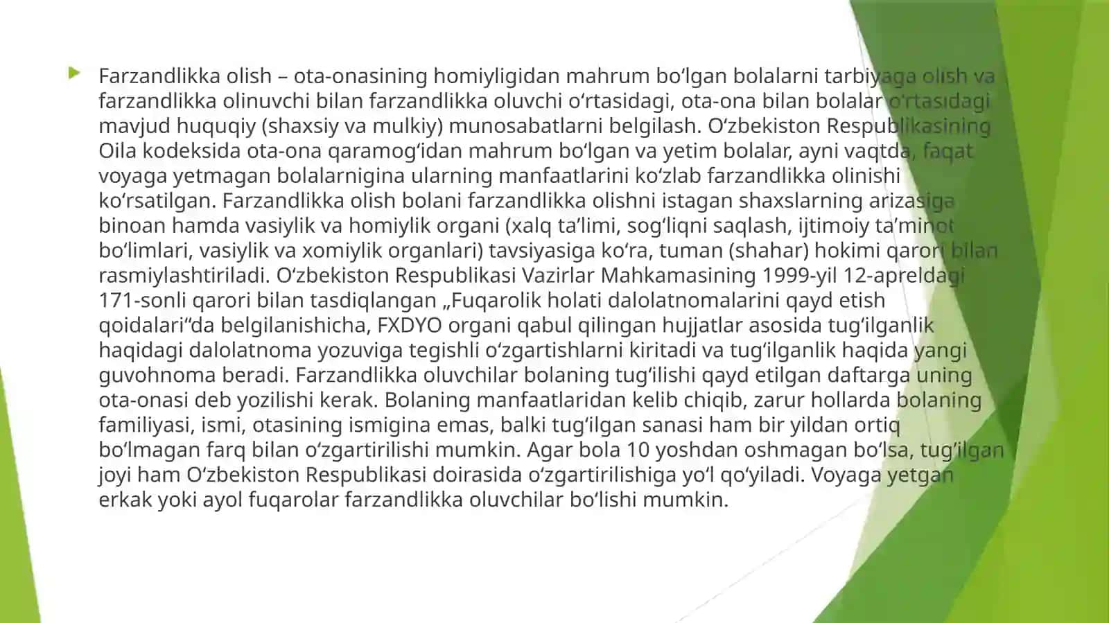 farzandlikka olish 3