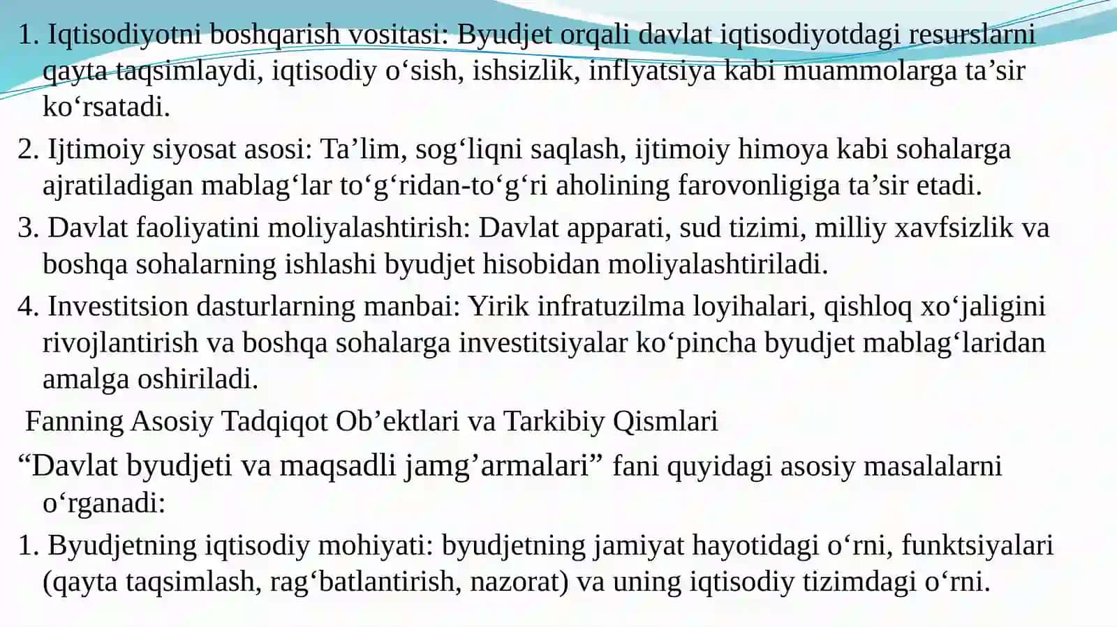 Davlat byudjet i va maqsadli jamg‘armalari 3