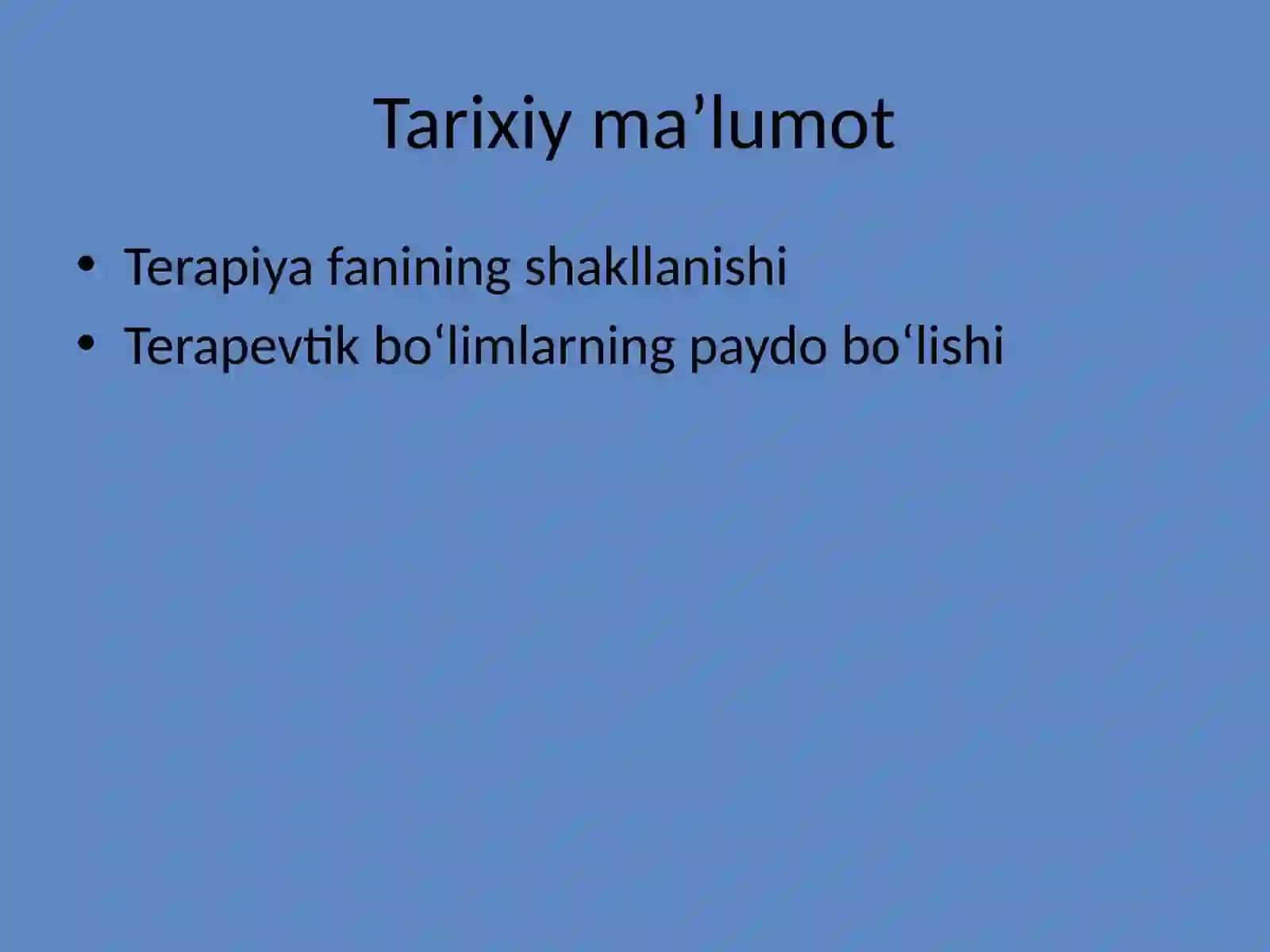 Shifoxonani terapevtik (davolash) bo‘limi 3