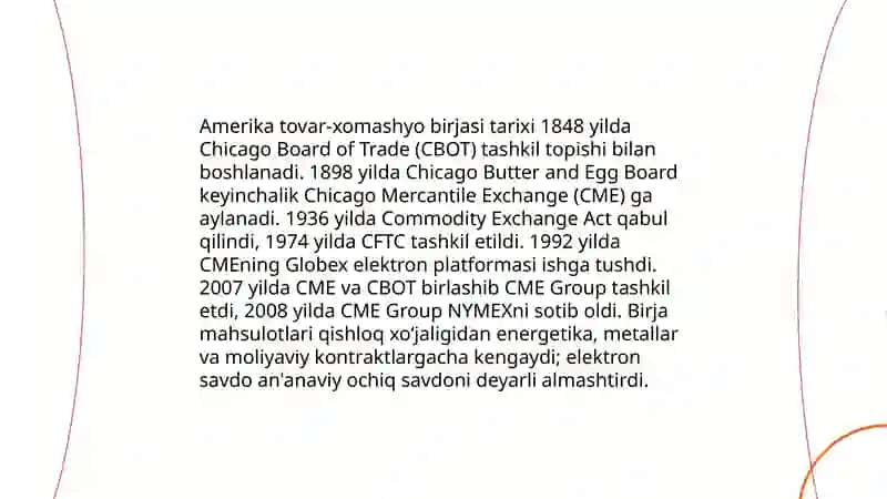 Amerika tovar-xomashyo birjasi 3