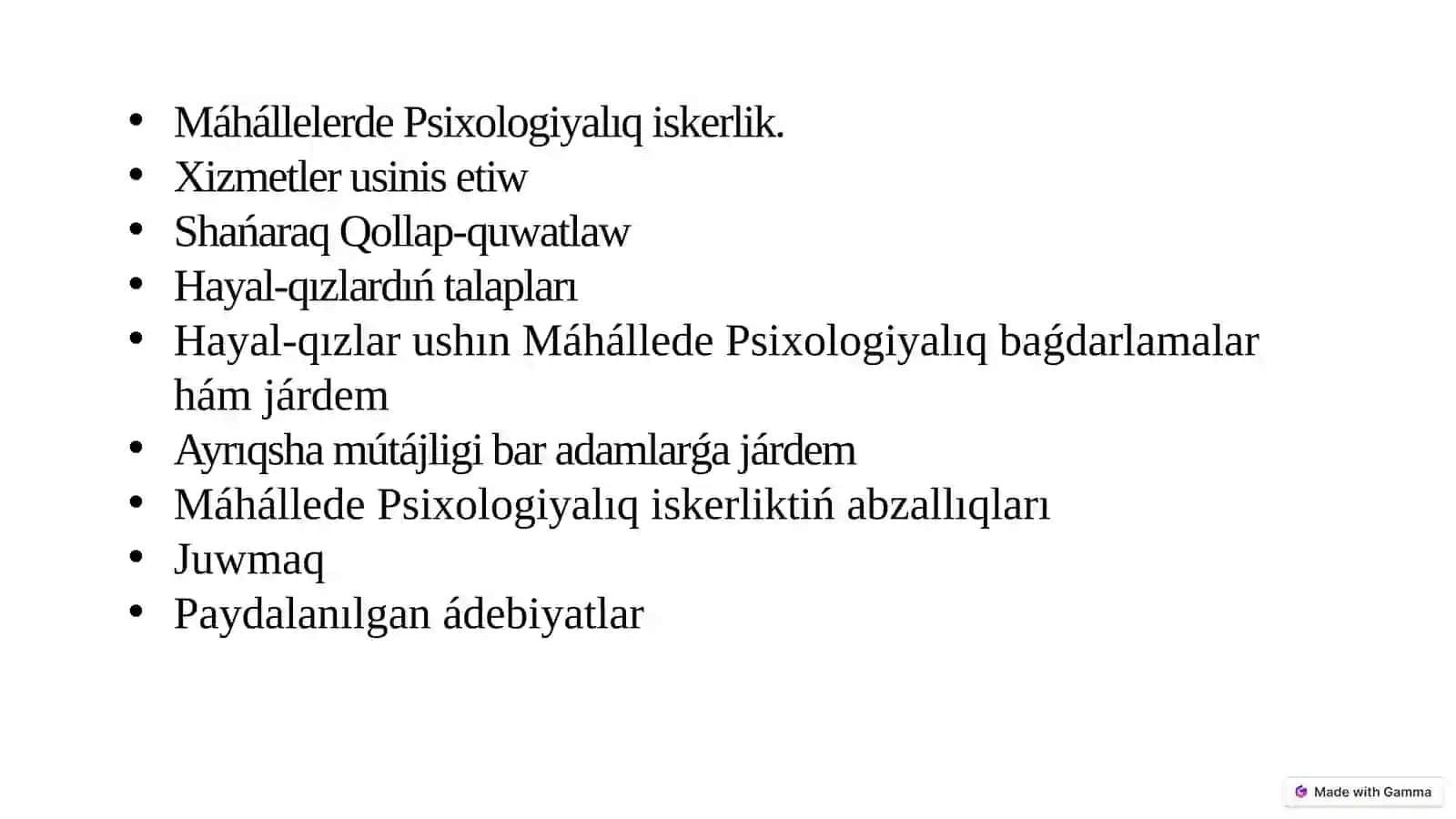 Máhállelerde Psixologiyalıq iskerlik 3