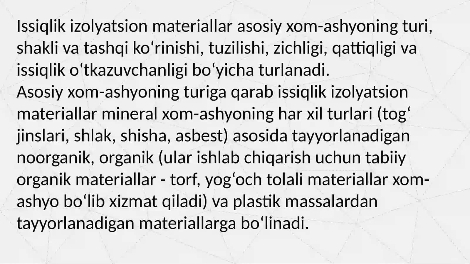ISSIQLIK IZOLYATSION VA AKUSTIK MATERIALLAR 3