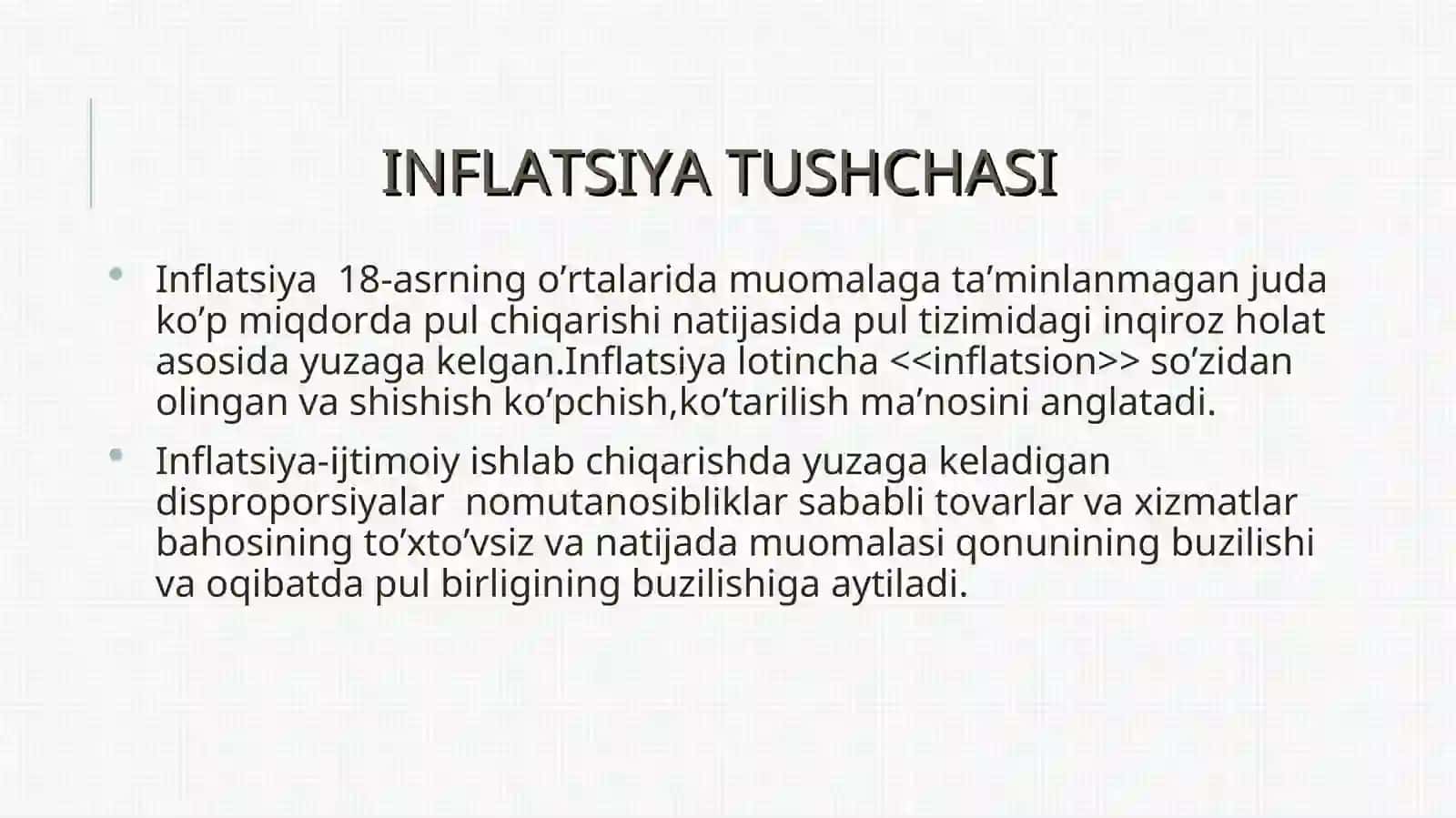 Inflatsiya va uning mohiyati va turlari 3