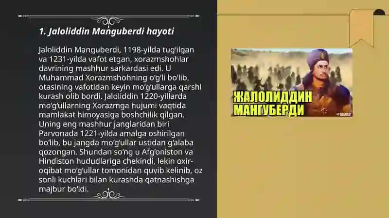 Jaloliddin Manguberdi vatan himoyachisi 3