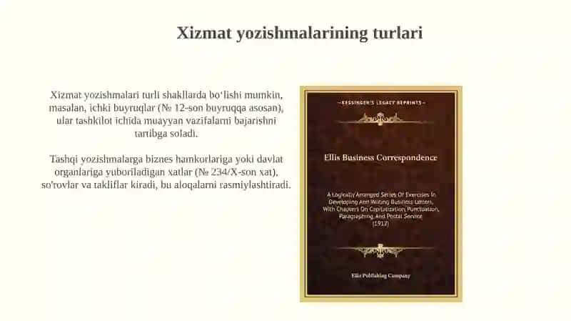 Xizmat yozishmalari 3