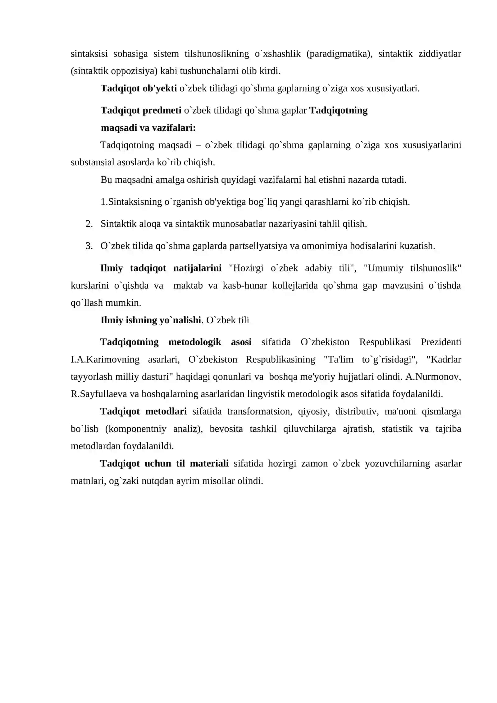 QO`SHMA GAPLAR: SUBSTANTSIAL TALQIN 3