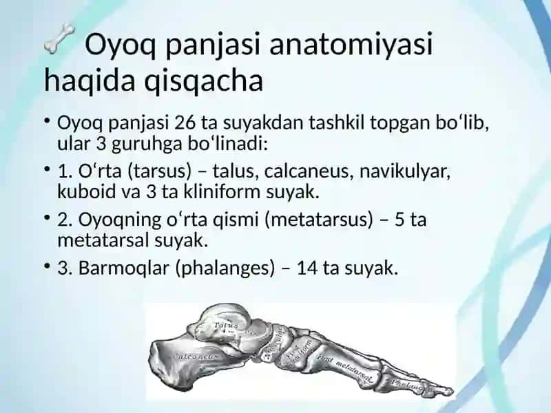 Oyoq panjasi statik deformatsiyasi 3