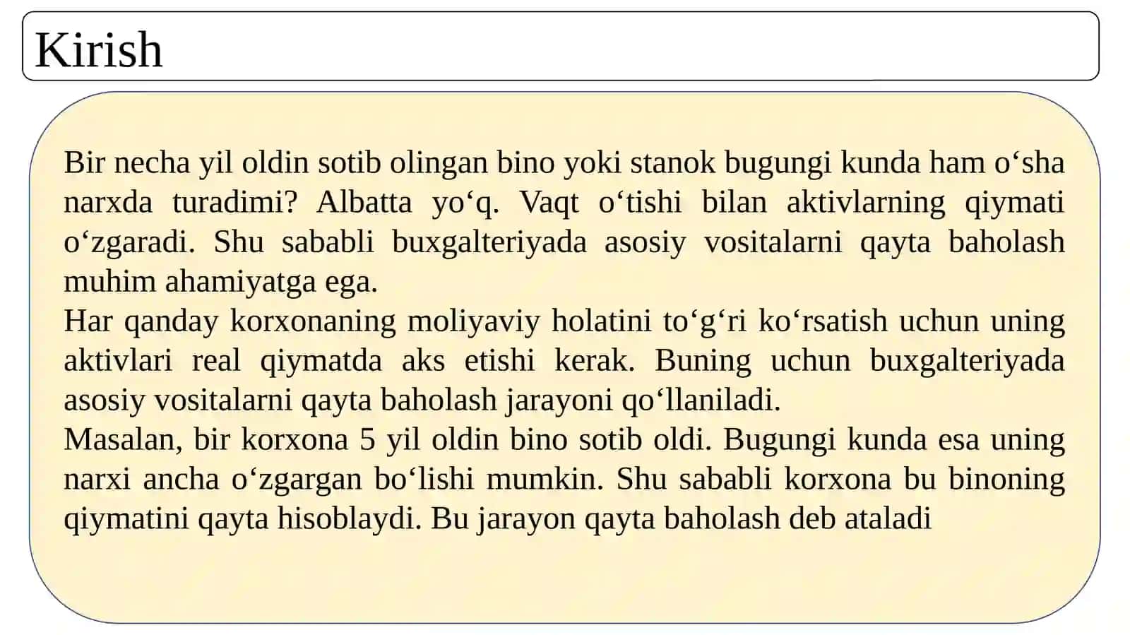 Asosiy vositalarni qayta baholash modeli 3