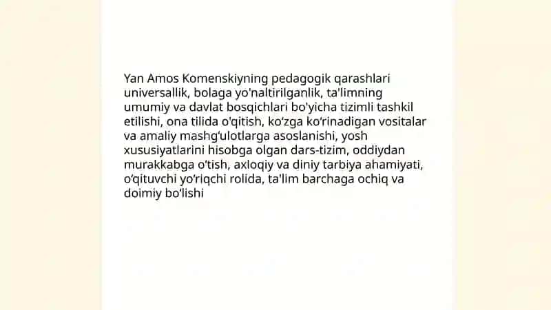 Yan Amos Komenskiy pedagogik qarashlari 3