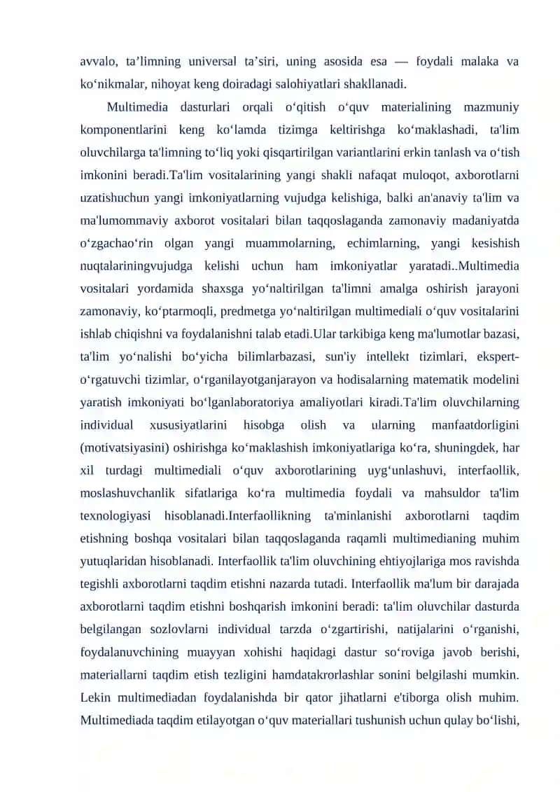 Multimedia va uning zamonaviy ta'minoti 3