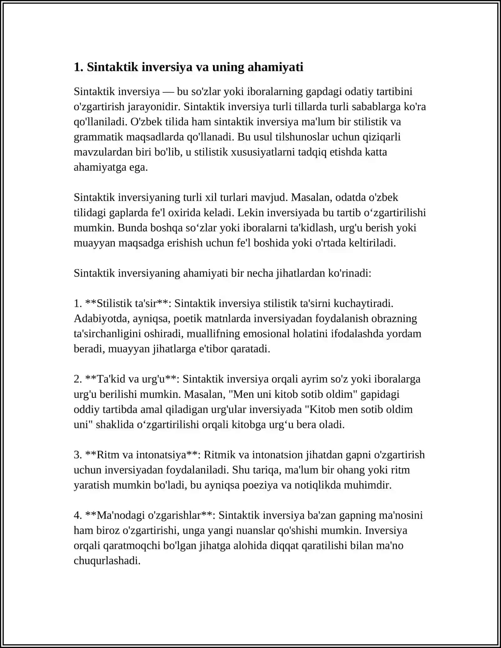 GAPNING AKTUAL BOʻLINISHI. SINTAKTIK INVERSIYA 3