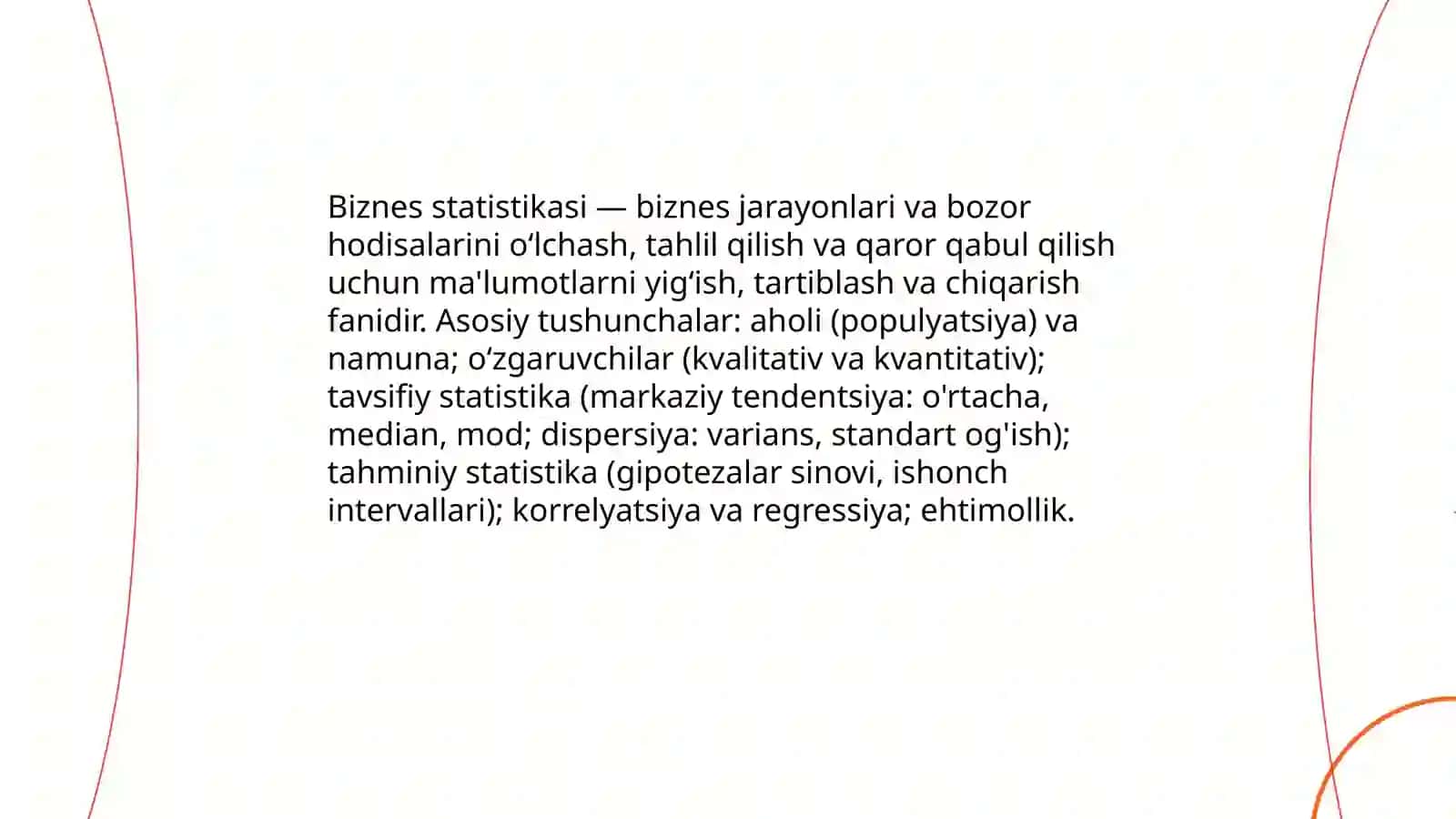 Biznes statistikasi haqida 3
