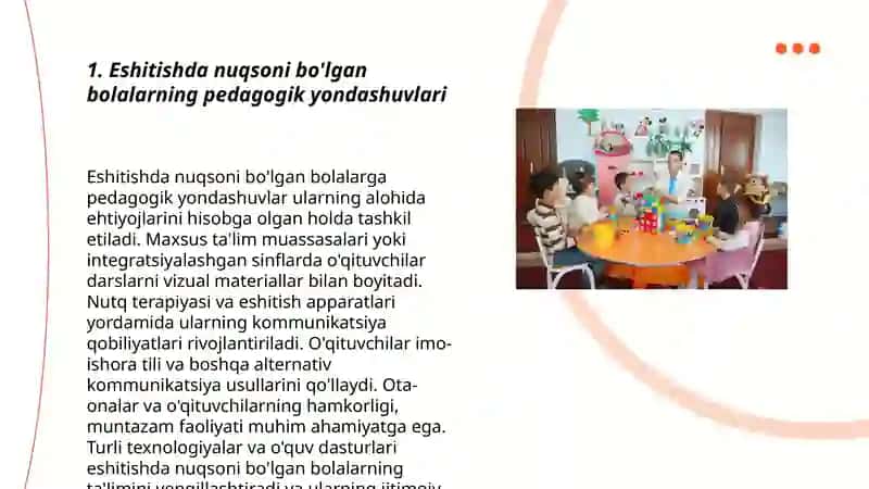 Eshitishda nuqsoni bo'lgan bolalarga ta'lim tarbiya 3