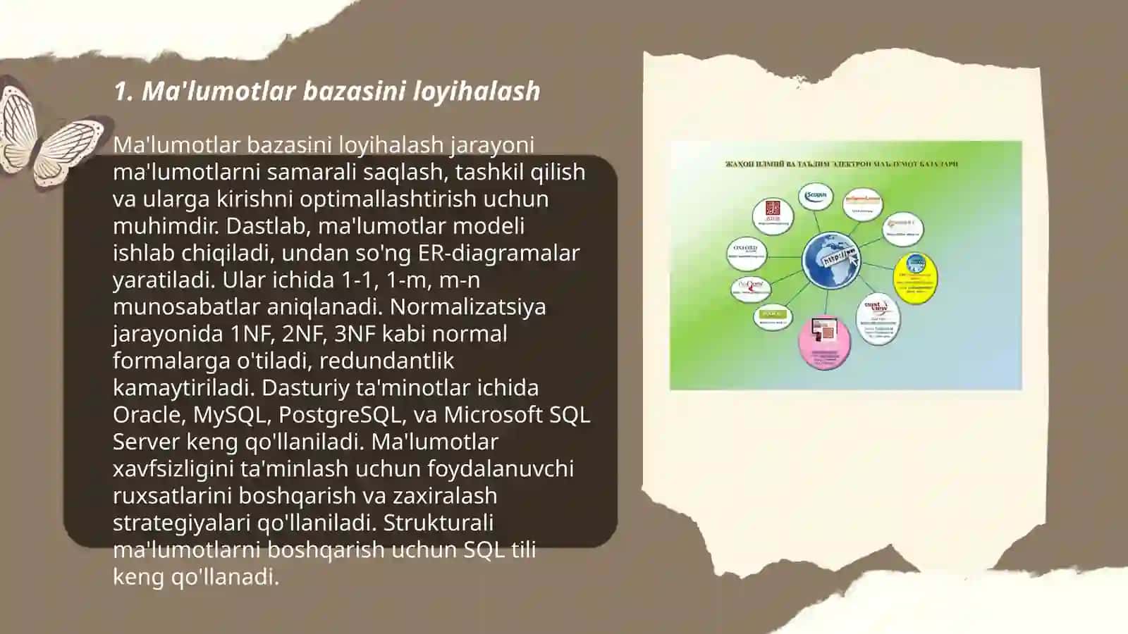 Malumotlar bazalari bilan ishlash tenalo'giyalari 3