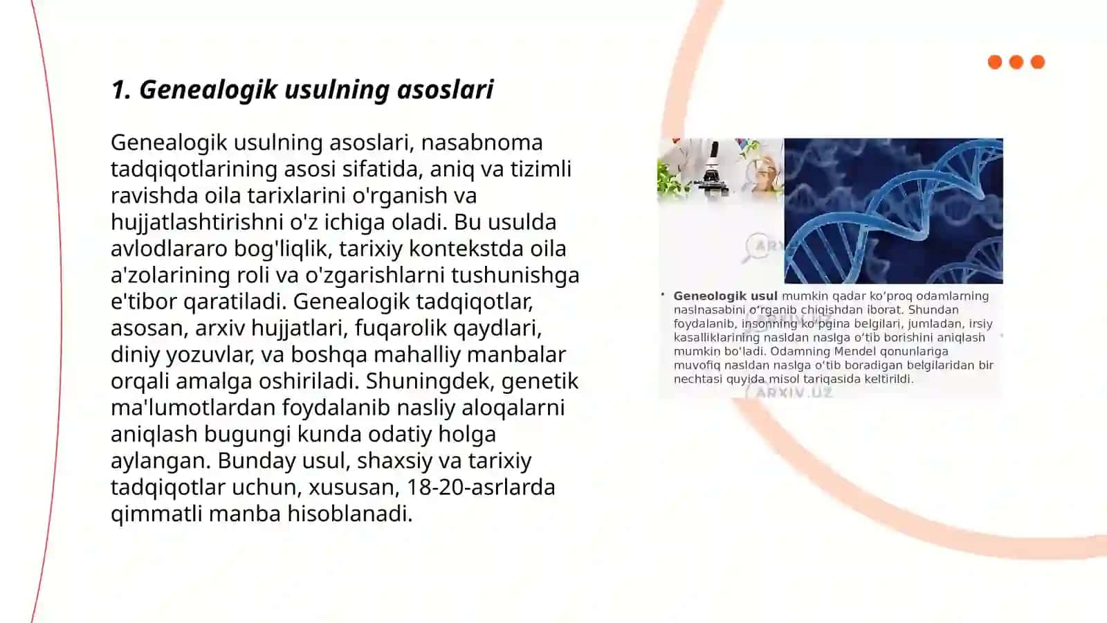 Odam genetikasining o'rganish usullari 3